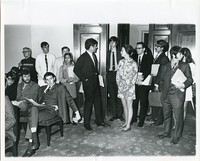 Kennedy, Edward M. (Edward Moore) among a group of BC students
