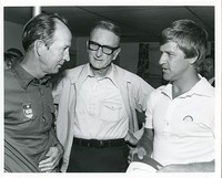 Lazaro golf tournament: Joe Lazaro, Bob Hope, and J. Donald Monan