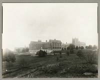 Devlin Hall, Saint Mary&#39;s Hall, Bapst Library, and Gasson tower by Clifton Church