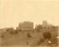 Devlin Hall, Saint Mary&#39;s Hall, Gasson tower, and Bapst Library by Clifton Church