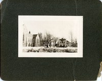 Gasson Hall and Bapst Library from College Road by Clifton Church