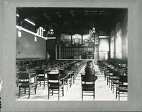 Gasson Hall interior: Irish Room as a classroom with empty desks