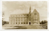 Devlin Hall exterior, by Clifton Church, postcard
