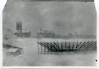 Alumni Field in winter with Gasson in background