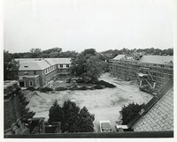 Cheverus Hall exterior under construction with view of Fitzpatrick Hall
