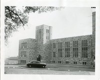 Fulton Hall exterior with car out front