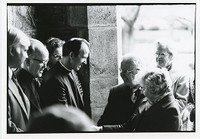 Gasson Hall exterior: rededication with J. Donald Monan, Charles Donovan, and Francis B. Campanella