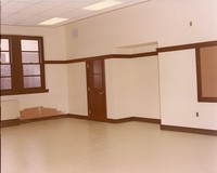Gasson Hall interior: classroom during renovation