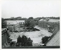 Gonzaga Hall exterior during construction of Fitzpatrick and Cheverus Halls
