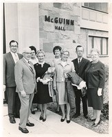 McGuinn Hall exterior: dedication