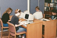 O&#39;Neill Library interior: students working at computers