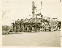Saint Mary&#39;s Hall exterior during construction, from Linden Lane
