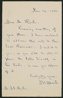Letter, November 14, 1904, T.B. Aldrich to James Jeffrey Roche