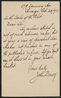 Letter, October 28, 1893, John Devoy to James Jeffrey Roche