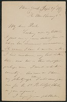 Letter, Paul Du Chaillu to James Jeffrey Roche