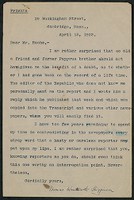 Letter, April 5, 1903 Thomas Wentworth Higginson to James Jeffrey Roche