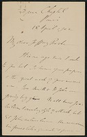 Letter, April 18, 1902, Arthur Lynch to James Jeffrey Roche