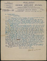 Letter, August 20, 1901, W. D. Snyman to James Jeffrey Roche
