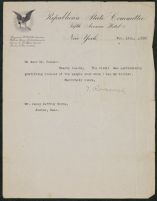 Letter, November 16, 1898, Theodore Roosevelt to James Jeffrey Roche