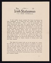 Image: <title render="italic">The Irish Statesman</title>, announcement, undated
