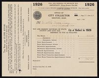 Image: Real estate tax bill and payment stub, 1926