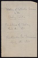 Image: "Relation of Catholic Women to the Body Politic," manuscript draft, undated