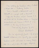 Image: "Response to God and My Neighbor," notes, undated