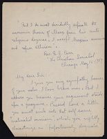Image: "Response to the Christian Socialist," notes, approximately 1907