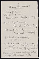 Image: "Roman Question," notes, undated