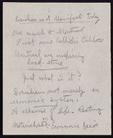Image: "Socialism as it Manifests Today," notes, undated
