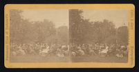 Photograph of Dr. Jones's Plato Class (Dr. Jones later lectured at the Concord School of Philosophy), stereoscopic photograph, after 1860