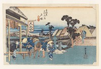 Totsuka: Motomachi Fork from the series Fifty-three Stations of the Tôkaidô Road, woodblock print, ink and color on paper