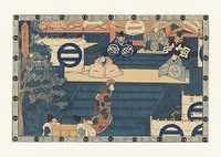 Act One from the series Chūshingura, woodblock print, ink and color on paper