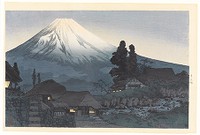 Mount Fuji from Mizukubo, woodblock print, ink and color on paper