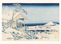 Snowy Morning at Koishikawa from the series Thirty-six Views of Mount Fuji, woodblock print, ink and color on paper