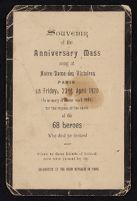 Image: Souvenir of the Anniversary Mass sung at Notre-Dame-des-Victoires in Paris in memory of the 1916 Easter Week heroes, 1920 April 23