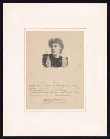 Image: Portrait, engraving of Gonne as a young woman, 1894