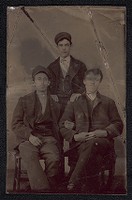 Florence Burke (right), his brother John (middle), and an unidentified man in New York