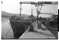 Ship Owen Kersten, impounded by the British Army at Warrenpoint, County Down on suspicion of being used for gun running