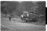 Ballygawley bus bomb, scene with damaged bus and surviving British soldiers