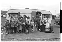 Traveler families at caravan, Downpatrick car-park