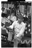 Mickey Marley, from Belfast, with his round-about (portable carousel)