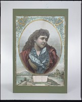 1891 calendar illustration of an Irish young woman, from a County Down pub
