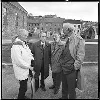 Tomas Mac Giolla with other members of the Workers&#39; Party of Ireland at the grave of Thomas Russell, Downpatrick