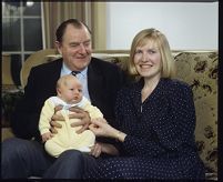 John Hermon with wife Sylvia and son Robert, Royal Ulster Constabulary (RUC) training depot, Enniskillen