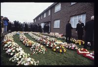 John McMichael&#39;s funeral leaves his home, Lisburn