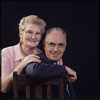 Ruairí Ó Brádaigh with his wife Patsy