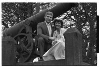 John McMichael&#39;s wedding with wife at cannon gun, Lisburn Park