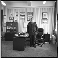 Alan McQuillan, Royal Ulster Constabulary (RUC) Assistant Chief Constable, portraits, at office