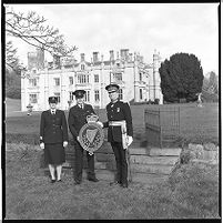 Mr William Hall, Lord Lieutenant for County Down at Narrow-water Castle, Warrenpoint with Chief Inspector Philip Aiken and Sgt. Carol Primrose